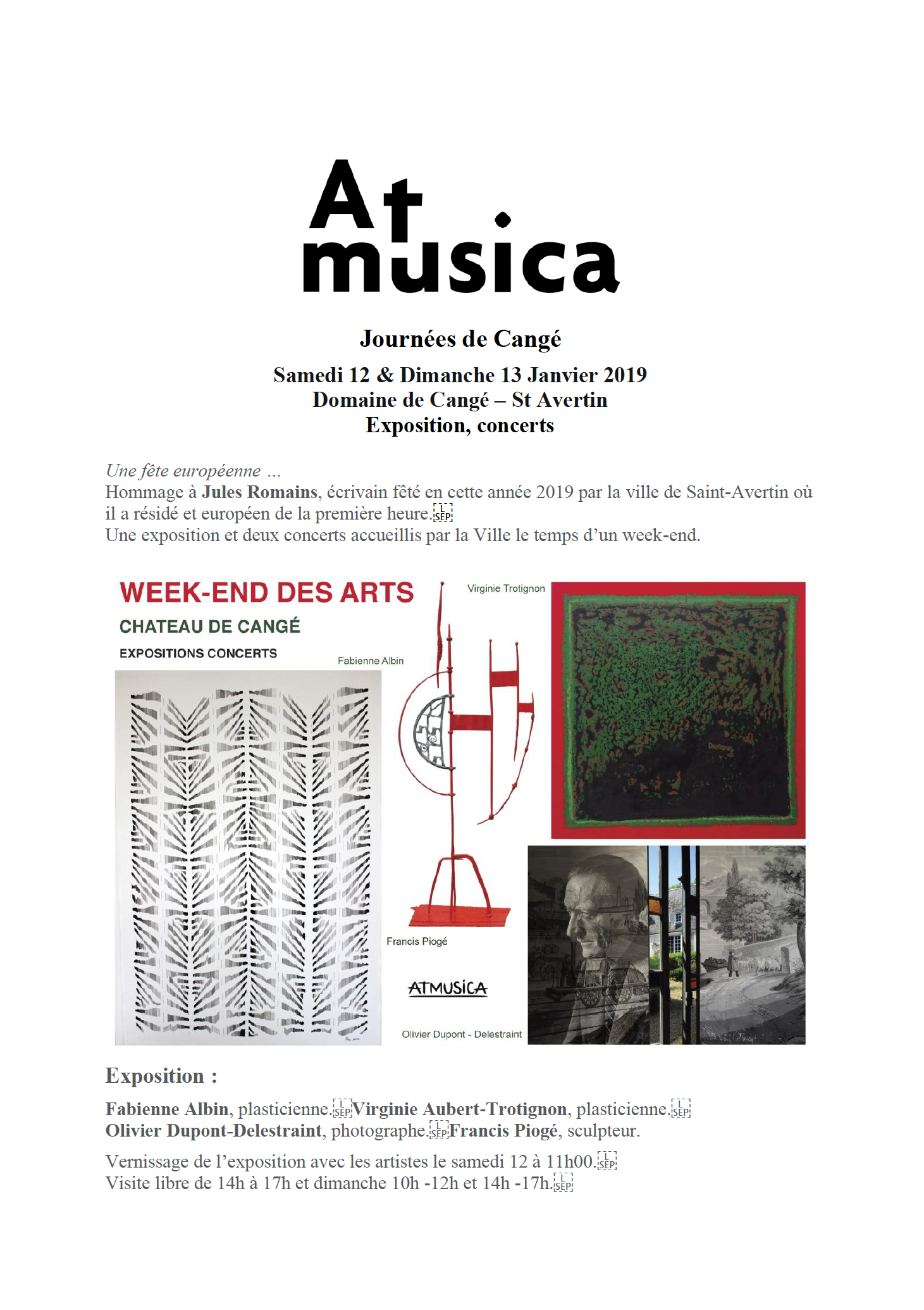 Affiche exposition At Musical de Cangé 2019