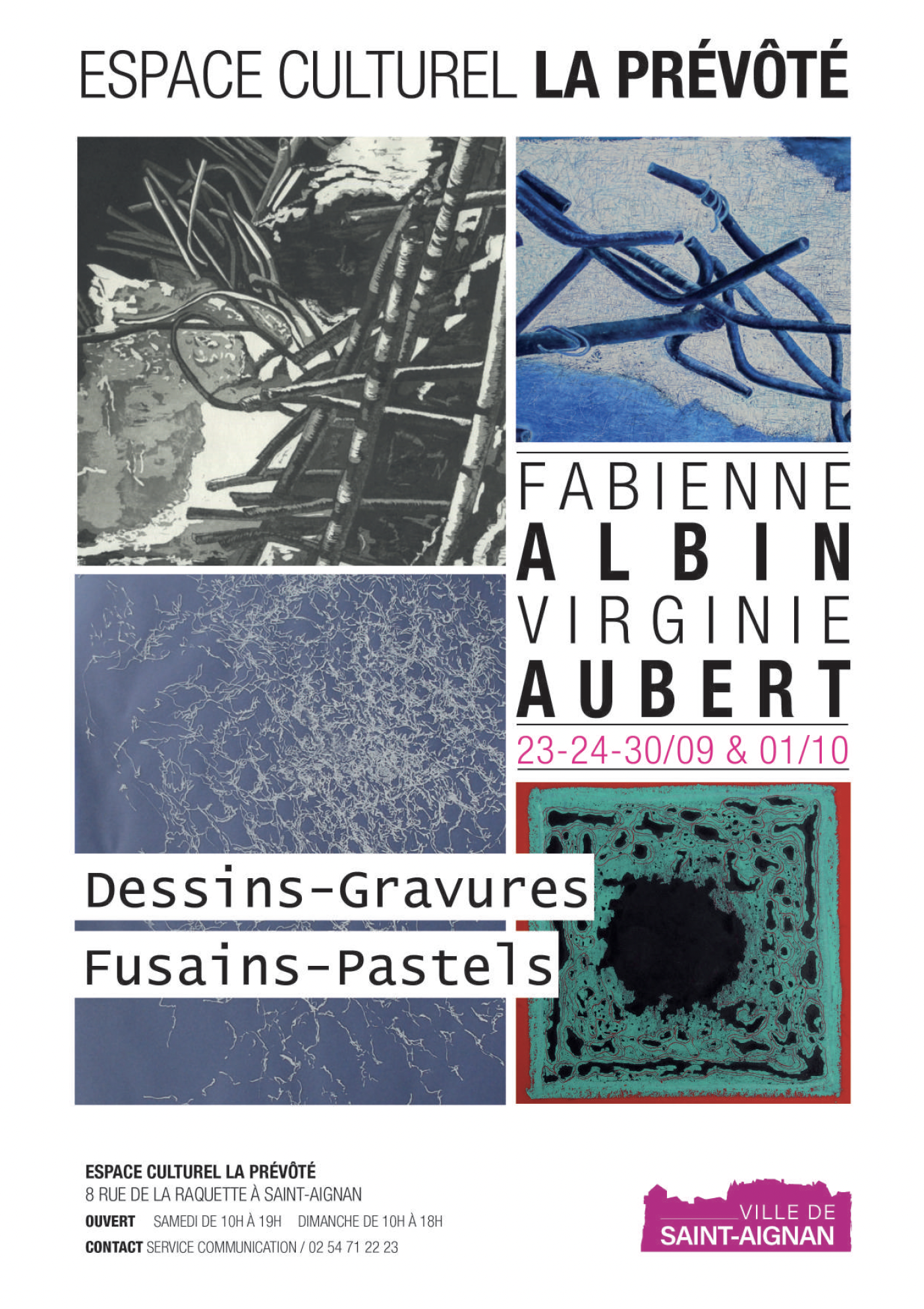 Affiche exposition de l'Espace Culturel La Prévôté de Saint-Aignan 2023